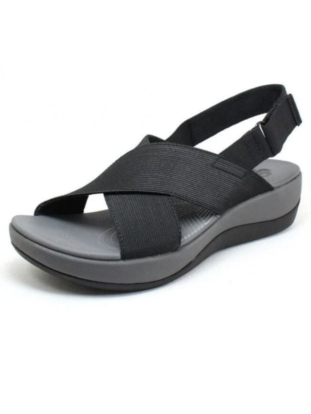 Cloudsteppers by Clarks Arla Kaydin Black Crisscross-Strap Sandals (9.5 M) New - Picture 2 of 9